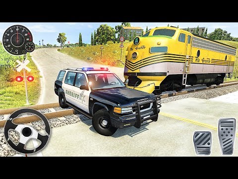 Police Car and Train 4x4 Driving Simulator: Offroad Missions - BeamNG Drive GamePlay
