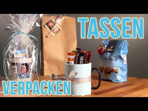Tasse einpacken I Rundes Geschenk verpacken