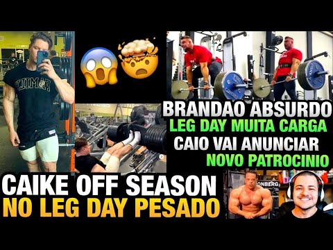 CAIKE TREINA PERNA PESADO - BRANDÃO NO PRIMEIRO LEG DAY APÓS 90 DIAS + Bottura, Fabricio, Ramon ...