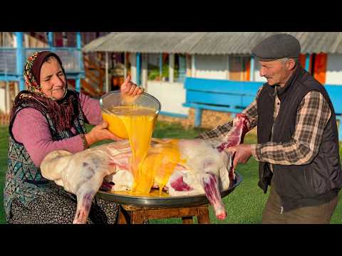 One Big Lamb Fry With A Dozen Village Eggs in Mountains