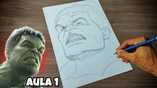 COMO desenhar o HULK passo a passo ´´Esboço a Mão livre´´ - Aula 01✍🏽