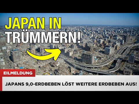 VOR 1 MINUTE: Magnitude-9,0-Beben in Japan aktiviert Erdbebenserie entlang eines 1.000-Meilen-Bogens