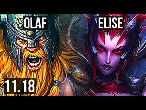 OLAF vs ELISE (JUNGLE) (DEFEAT) | Rank 2 Olaf, Godlike, Rank 16 | BR Challenger | v11.18
