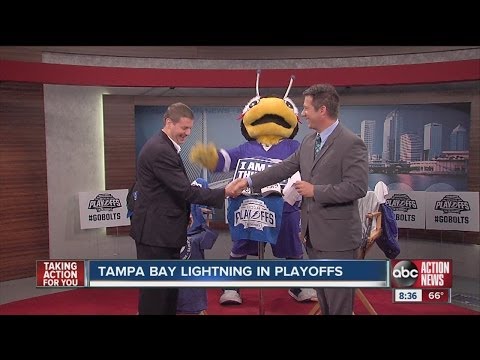 Lightning Playoffs! Thunderbug on set