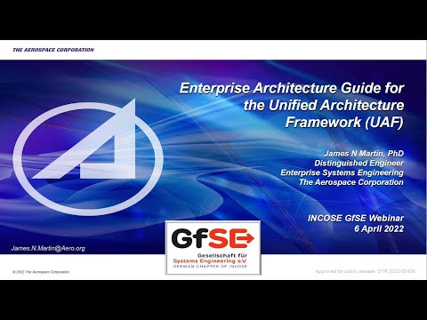 Enterprise Architecture Guide for the Unified Architecture Framework, A Talk by James N. Martin