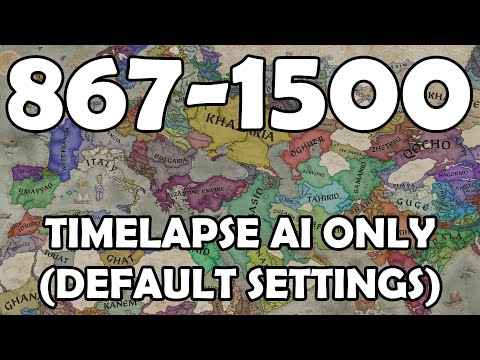 Crusader Kings III 867-1500 Year Timelapse AI Only (Default Settings)
