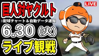 【巨人ライブ】6/30 巨人 対 ヤクルトスワローズをみんなで応援するライブ！読売ジャイアンツ戦を生配信中！！
