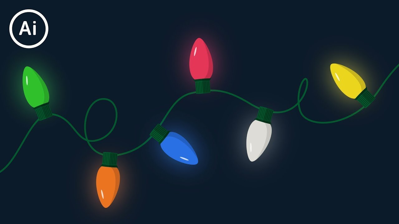 Flat Design Christmas Lights | Illustrator Tutorial