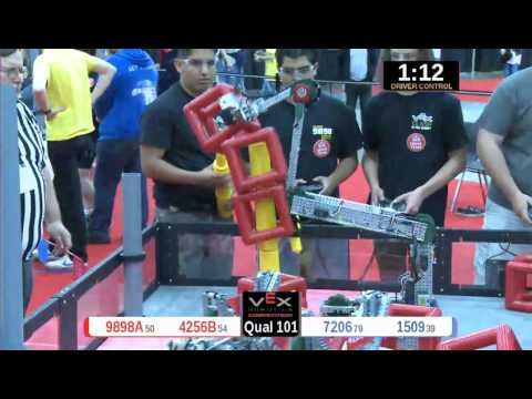 2015 VRC Engr Q101 - 9898A 4256B vs 7206 1509 - 62 to 36 - VEX Worlds 2015 - Engineering Division