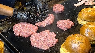 Special HAMBURGERS - Beef, Bacon, Cheese, Chips, Calamari burgers | American Street Food from USA