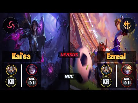 Challenger KAI'SA [Hail of Blades] (ADC) VS  EZREAL - Challenger KR Patch 10.11