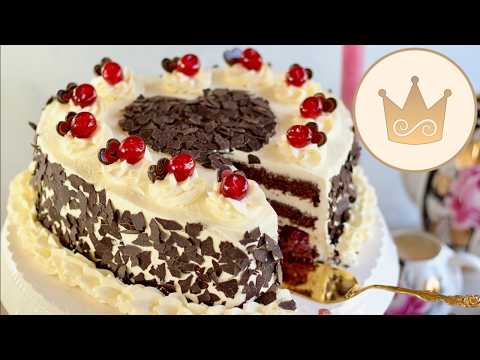 Black Forest Cherry Cake! Heart-Shaped Cake Baking Recipe by Sugar Princess