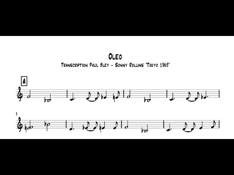 Paul Bley - Motivic Improvisation on “Oleo” (Sonny Rollins Quintet, "Tokyo 1963") | Transcription