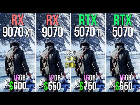 RTX 5070 TI vs RTX 5070 vs RX 9070 XT vs RX 9070 - Test in 18 Games
