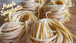 Fresh Homemade Spaghetti With Meatballs | How To Make Fresh Homemade Pasta | Massa Spaghetti Fresca