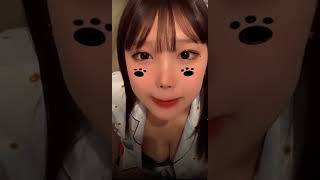 ライブ配信 胸 ボインボイン 続きはブログで〜 귀여운 미인  보이는  속옷  가슴  바지