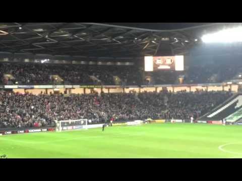 FANCAM: The superb Northampton Town 7,000 away following at MK Dons