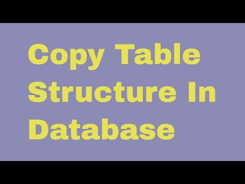 Learn Copy Table Structure In Database - Mind Luster