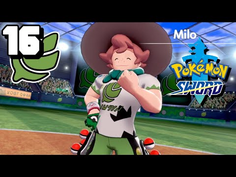 Let's Play Pokemon Sword Part 16 - Grass Gym Leader Milo!