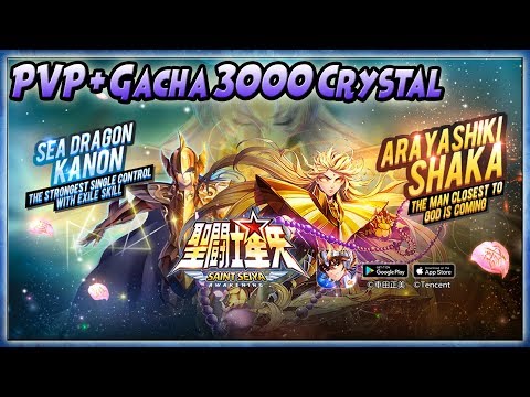 3000 Crystal GACHA + PVP w/ KANON & ARAYASHIKI - Saint Seiya Awakening