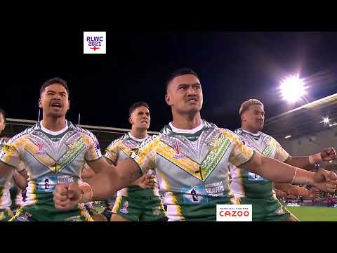 RLWC 2021 Cook Island vs Wales first opening game. Pe'e Haka.