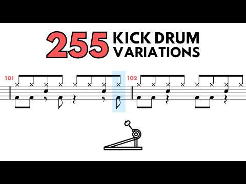 Every Possible Kick Drum Pattern for a Straight-Eighth Groove (255 Variations)