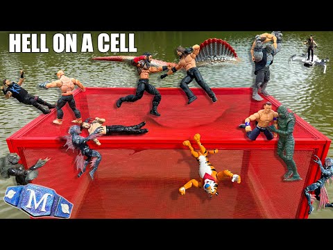WWE 10 Man Hell In A Cell Pond Battle Royal Action Figure Match