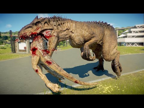 INDOMINUS REX vs INDORAPTOR vs T-REX vs SPINOSAURUS (DINOSAURS BATTLE) - Jurassic World Evolution 2