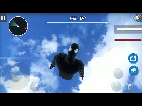 Flying Black Spider Rope Hero City Fight - Venom Vs Monster City Rescue Battle | Android GamePlay