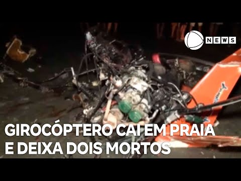Girocóptero cai em praia no Rio Grande do Norte e deixa dois mortos