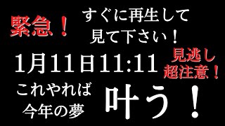 【1月11日はゾロ目の大開運日⚠️】今年の夢が叶う◯◯◯公開！今スグ見逃さないで！たくさんの人の夢が叶いますように🎊