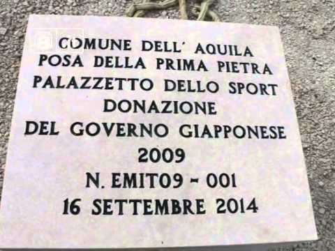 L'Aquila - Prima pietra al palasport ''giapponese''