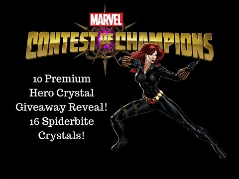 Marvel Contest of Champions - 10 Premium Hero Crystal Giveaway Reveal! Spiderbite Crystals!