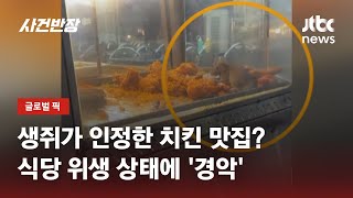 식당에서 치킨즐기는 생쥐