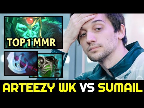 SUMAIL vs ARTEEZY TOP 1 MMR — Wraith King Situational Build with Manta Style Dota 2
