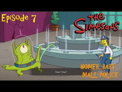 The Simpsons Game (Co-op) - Part 7 - Homer Bart, Mall Police (w/Face Cam)