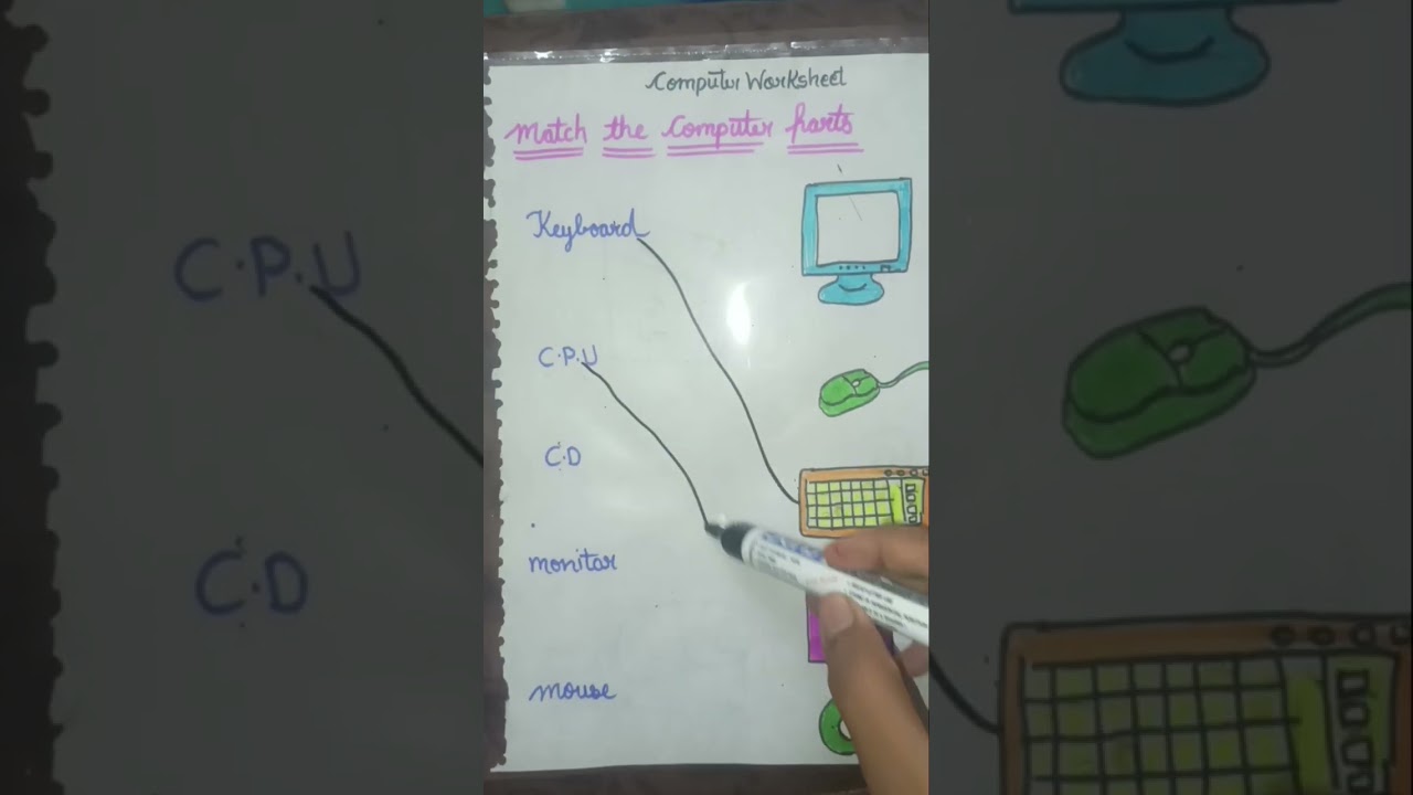 #computer #worksheet for #kids #education #study #learning #ukg #nursery #computerparts