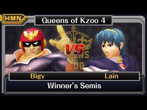 Queens of Kzoo IV Melee Winners Semis - Bigy (Falcon/Link) vs. Lain (Marth)