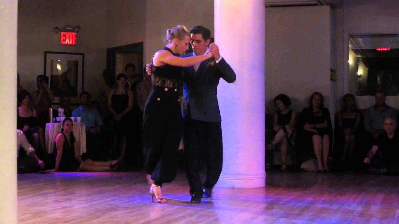 Ivan Terrazas and Sara Grdan perform to tango milonga at All Night Milonga, NYC