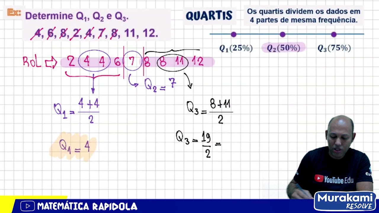 QUARTIS DADOS SIMPLES | 1º, 2º e 3º QUARTIL