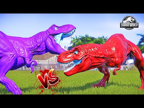 T-Rex Color Pack Dinosaurs Fighting Red, Pink, Blue Dinosaurs Battle 🌍 Jurassic World Evolution