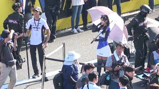 2024 SUPER FORMULA Rd.6/7 FUJI #19#20 小湊美月 引地裕美 Mobil1レーシングサポーターズ 土曜日グリッドウォーク レースクイーン 4K