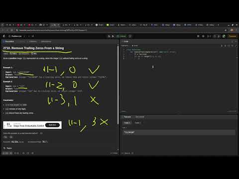 Leetcode Easy Problem 2710 Remove Trailing Zeros From A String Devops Python Practice