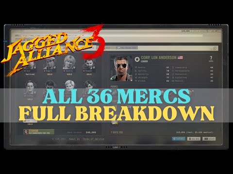 Jagged Alliance 3 - Breaking Down All 36 Mercs