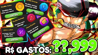 EU COMPREI 𝗧𝗢𝗗𝗔𝗦 𝗔𝗦 𝗚𝗔𝗠𝗘𝗣𝗔𝗦𝗦𝗘𝗦 NESSE JOGO DE ANIME DE ROBLOX PRA ZERAR ELE EM 𝟭 𝗗𝗜𝗔...