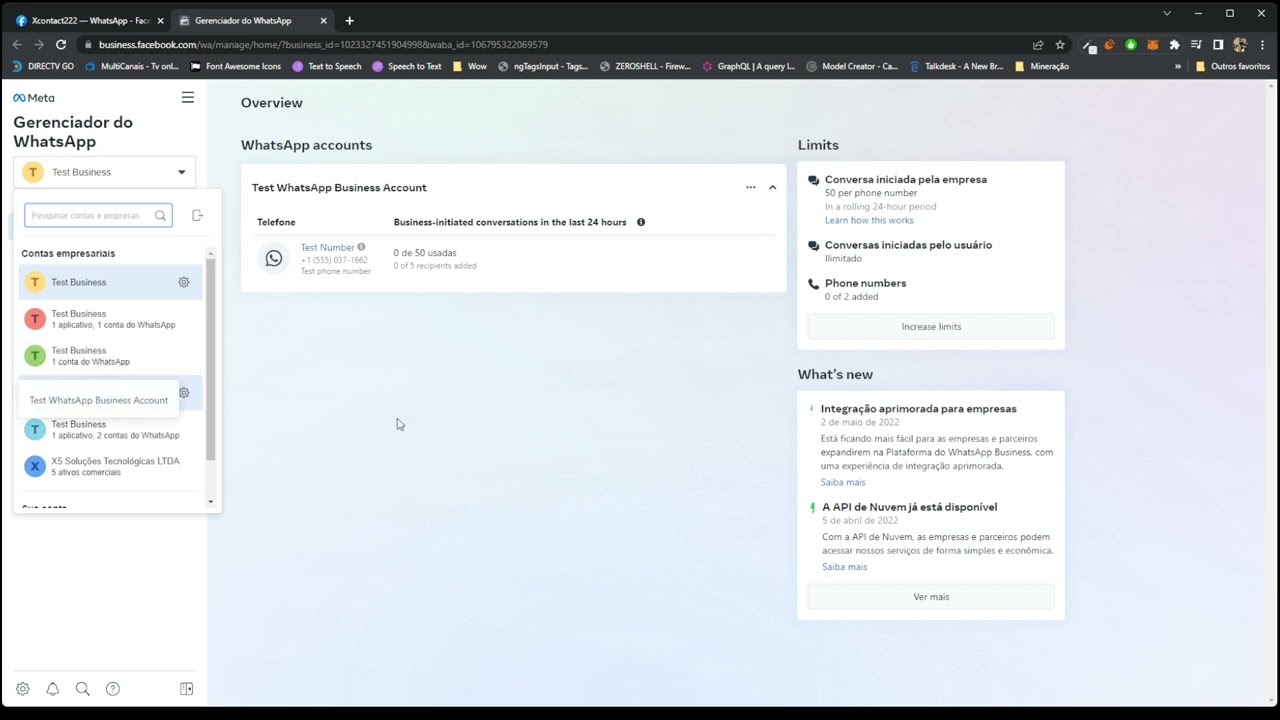 Configurando números de WhatsApp na API oficial da Meta (API oficial do Facebook)