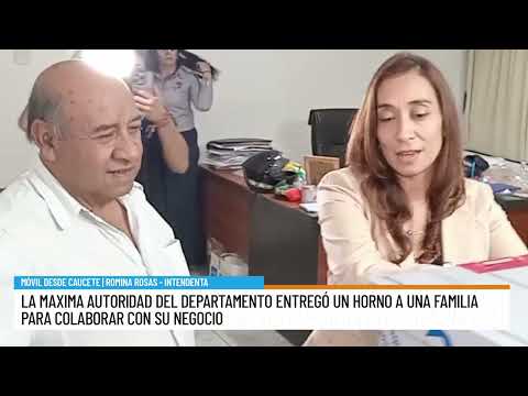 Caucete: entregaron un horno a una familia para colaborar con su negocio