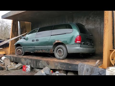 Car Crusher Crushing Cars 78 1967 chevy 1/2 truck and police car