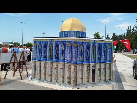 Osmaniye'de Mescid i Aksa görünümlü "Gazze Dayanışma Çadırı" oluşturuldu