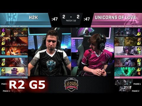 Unicorns of Love vs H2K Gaming Game 5 | Round 2 EU LCS Qualifier for S7 Worlds 2017 | UOL vs H2K G5
